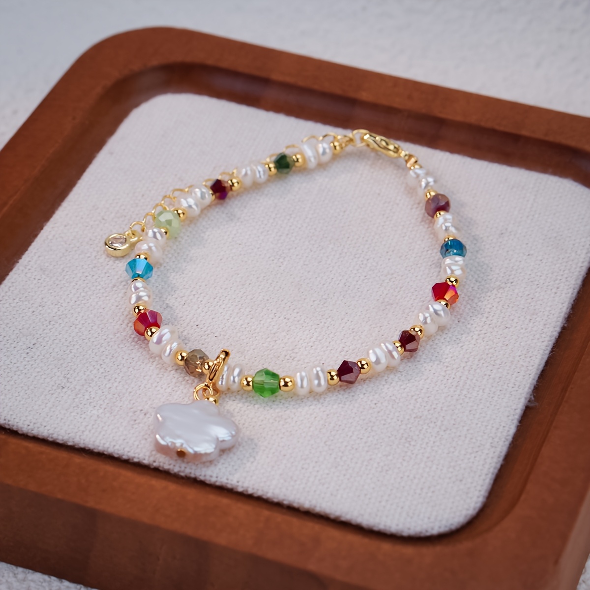 Women's Baroque Freshwater Pearls Bracelet with Zirconia Beads
